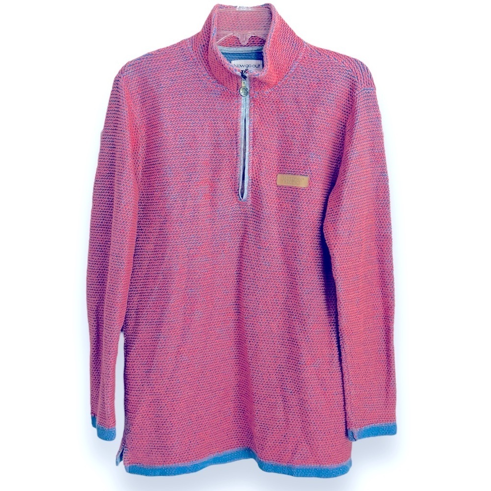 Pink & Purple 1/4 Zip Long Sleeve Boyfriend Pullover by Jadelynn Brooke Medium